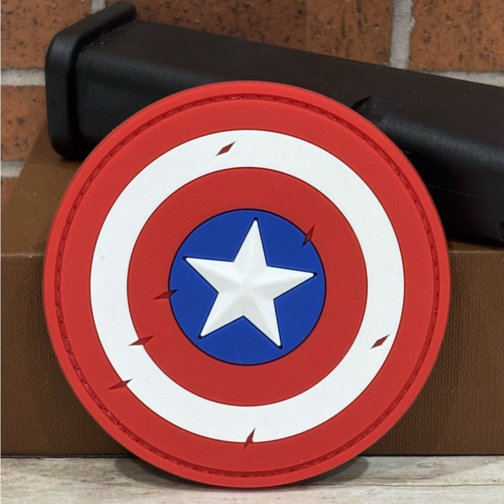Tactical Pvc Patch - Captain America Patch - Hook Loop Morale Shield Patch